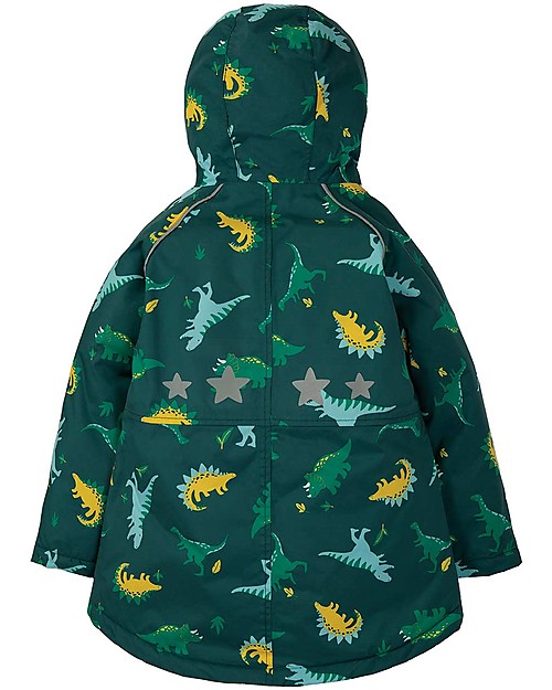 Frugi Explorer Waterproof Coat - Giant Dino Field - 100% Recycled Fibres Waterproof