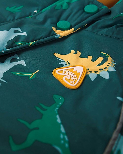 Frugi Explorer Waterproof Coat - Giant Dino Field - 100% Recycled Fibres Waterproof