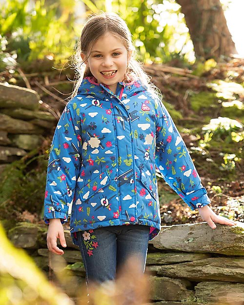 Frugi Explorer Waterproof Coat - Sail Blue Fly High - 100% Recycled Fibres Waterproof