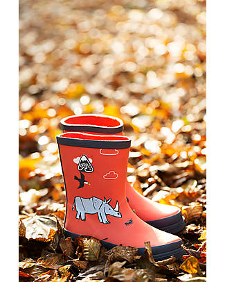 Frugi Explorer Wellington Boots - Rhino Friends Wellies