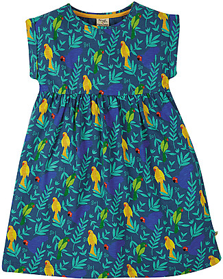 Frugi Faith slub dress - Indian Parakeets - 100% organic cotton Dresses_