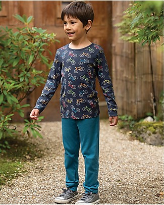 Frugi Favourite Cuffed Legging - Steely Blue - Organic cotton Leggings