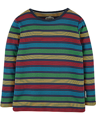 Frugi Favourite Long Sleeve Tee - Tobermory Rainbow Stripes - 100% Organic Cotton Long Sleeves Tops
