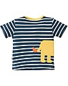 Frugi Felix Wrap Around T-Shirt , Soft Navy Breton/Lion  - 100% organic cotton T-shirts