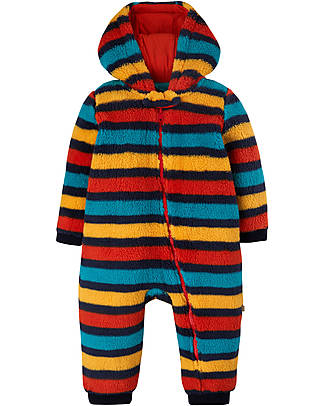 Frugi Fleece Suit - Rainbow Stripe Snowsuits