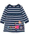 Frugi Freya Dress - Navy Stripe/Tractor - 100% Organic Cotton Dresses_