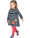 Frugi Freya Dress - Navy Stripe/Tractor - 100% Organic Cotton Dresses_