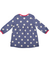 Frugi Freya Dress with Hedgehog Applique - Violet with polka dots - 100% organic cotton Dresses_