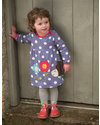 Frugi Freya Dress with Hedgehog Applique - Violet with polka dots - 100% organic cotton Dresses_