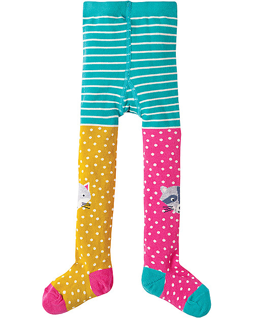 Frugi Fun Knee Tights, Hotchpotch/Character Knees - Organic cotton Tights