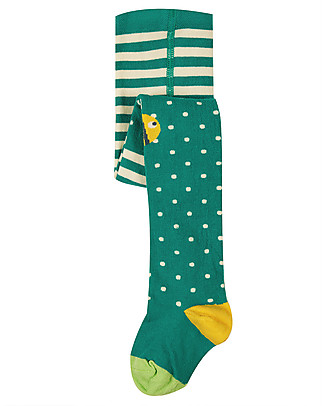 Frugi Fun Knee Tights - Jewel Spot/Bee - Organic Cotton Tights