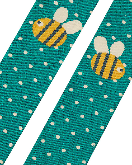 Frugi Fun Knee Tights - Jewel Spot/Bee - Organic Cotton Tights