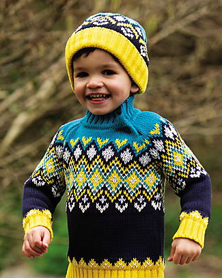 Frugi Fyfe Knitted Fairisle Jumper - Bumble Bee - Organic Cotton Jumpers