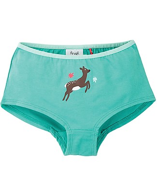 Frugi Georgia Girl Shorts - Pacific Aqua/Deer - 100% organic cotton Briefs