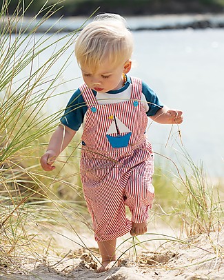 Frugi Godrevy Dungaree - Seersucker/Boat - Organic Cotton Dungarees