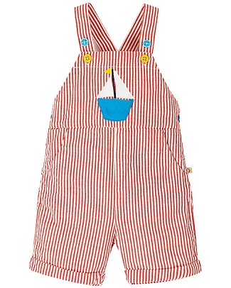Frugi Godrevy Dungaree - Seersucker/Boat - Organic Cotton Dungarees
