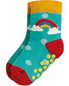 Frugi Grippy Baby Socks 2 Pack, Rainbow Multipack - Ideal for first steps! Antislip Socks