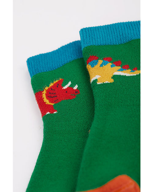 Frugi Grippy socks 2 Pack - Whale - Dino - Day at the Museum - Organic Cotton Antislip Socks