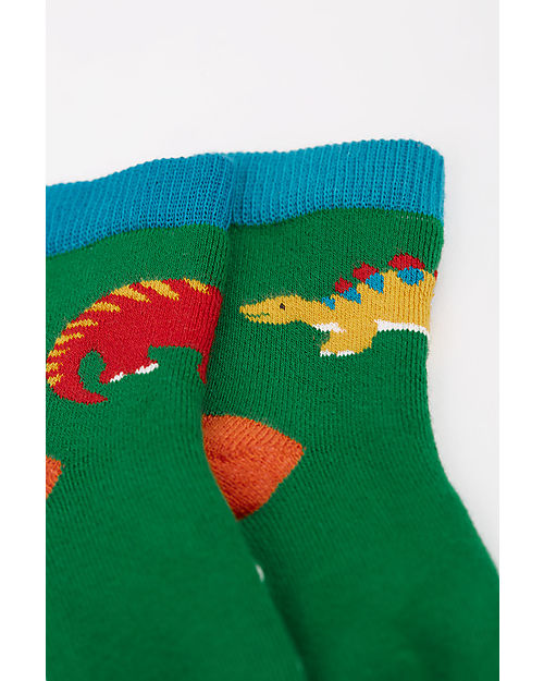 Frugi Grippy socks 2 Pack - Whale - Dino - Day at the Museum - Organic Cotton Antislip Socks
