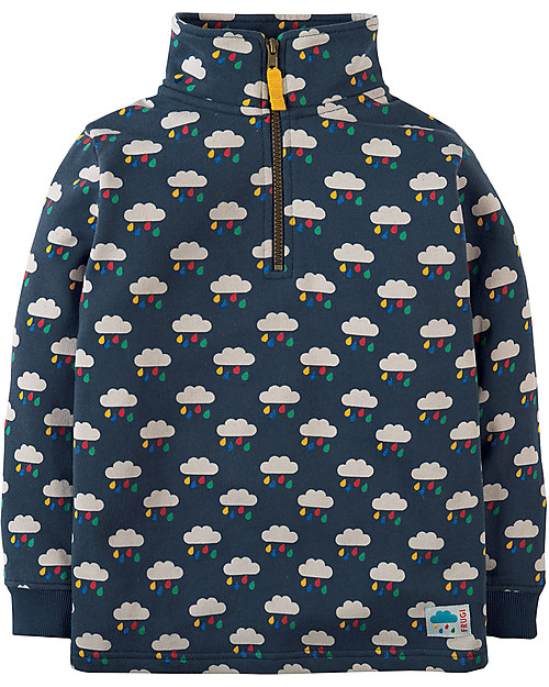 Frugi Half Zip Jumper, Rainclouds - 100% organic cotton Jumpers