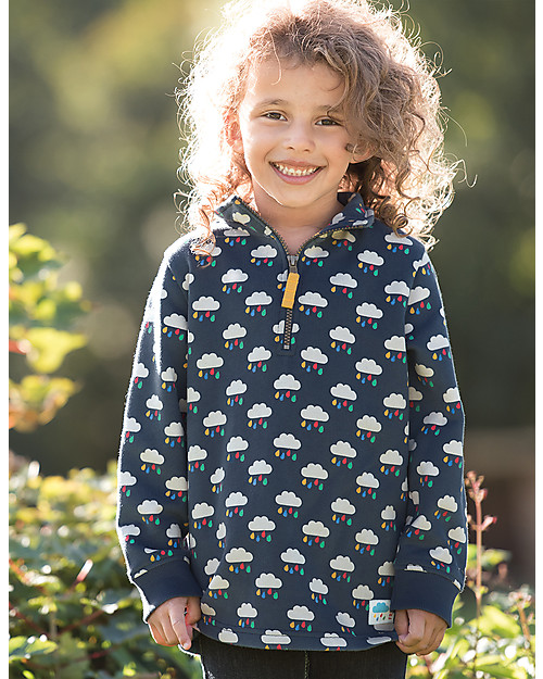 Frugi Half Zip Jumper, Rainclouds - 100% organic cotton Jumpers