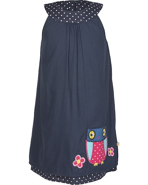 Frugi Hannah Reversible Dress - Navy/Owl - 100% Organic Cotton Dresses_