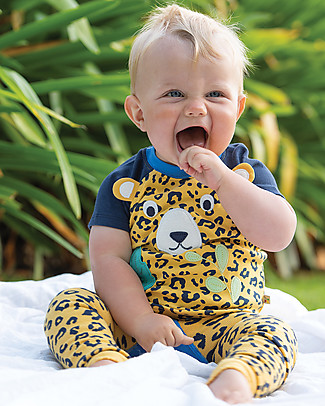 Frugi Happy Raglan T-Shirt - Leopard spot - 100% Organic Cotton T-Shirts And Vests