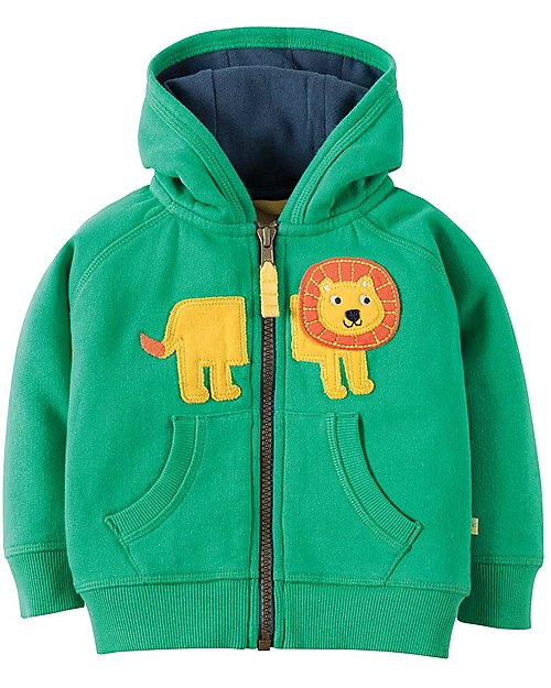 Frugi Hayle Hoody, Green/Lion - 100% organic cotton Sweatshirts