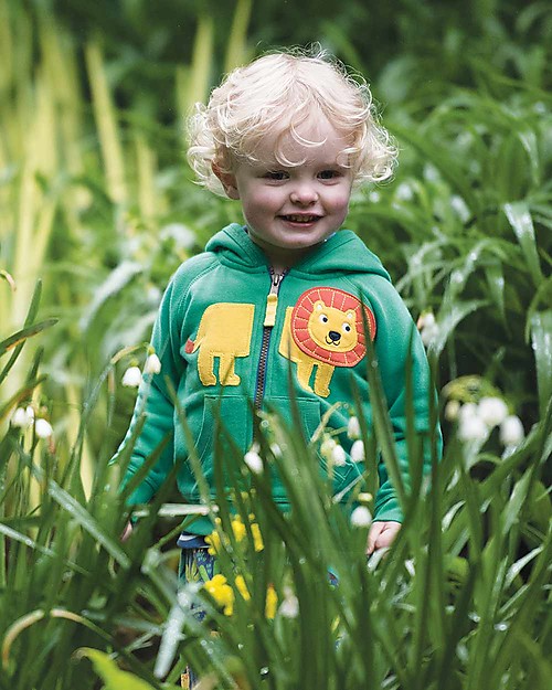 Frugi Hayle Hoody, Green/Lion - 100% organic cotton Sweatshirts