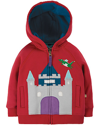 Frugi Hayle Hoody - Tango Red/Castle - Organic Cotton Sweatshirts