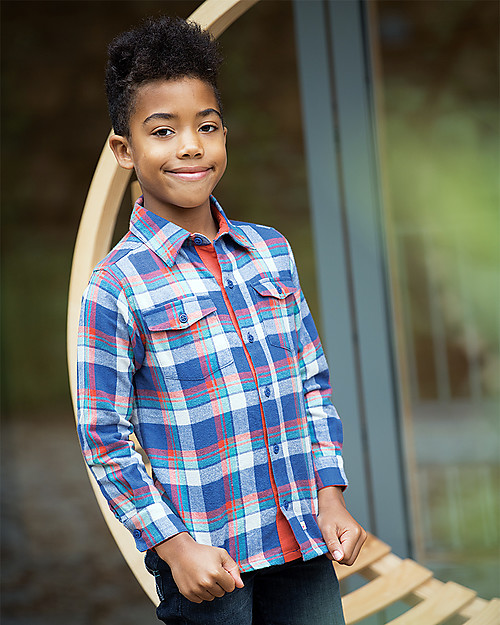 Frugi Hector Checked Flanel Shirt, Cosy Check - 100% organic cotton Shirts And Blouses