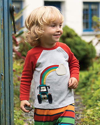 Frugi Henry Raglan Top - Truck - Organic cotton Long Sleeves Tops