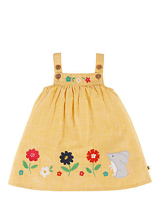 Frugi Hollie Dress - Yellow/Floral - 100% Chambray Flamed Organic Cotton GOTS Dresses_