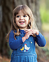 Frugi Hopscotch Dungaree, Chambray/Chickens - Organic Cotton Dungarees