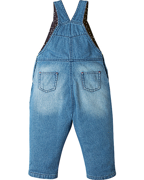 Frugi Hopscotch Dungaree, Chambray/Chickens - Organic Cotton Dungarees