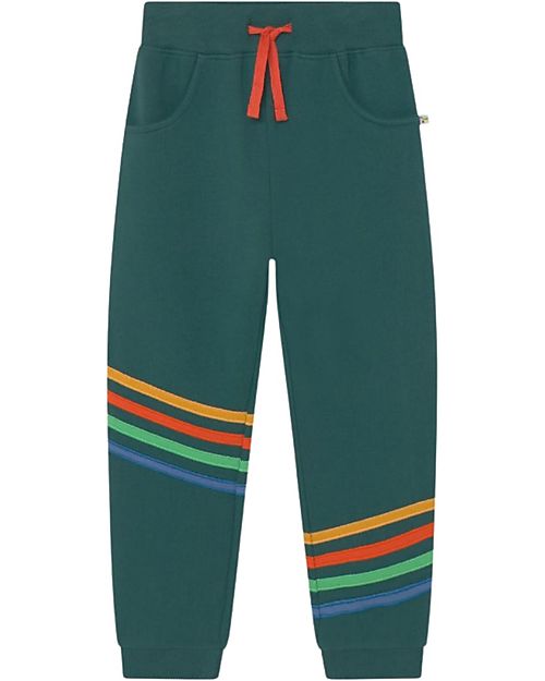 Frugi Jago Joggers - Fir Tree/Rainbow - 100% GOTS Organic Cotton Trousers