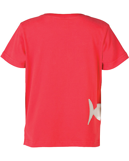 Frugi James Applique T-shirt - Tomato/Shark - 100% organic cotton T-shirts