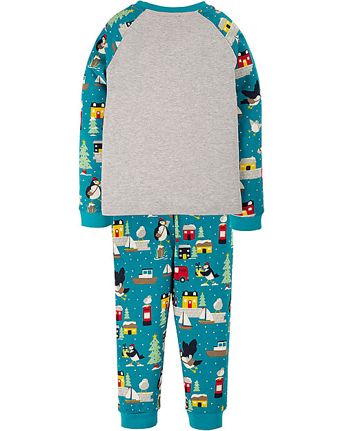 Frugi Jamie Jim Jams - Grey marl/Puffin - Organic Cotton Pyjamas