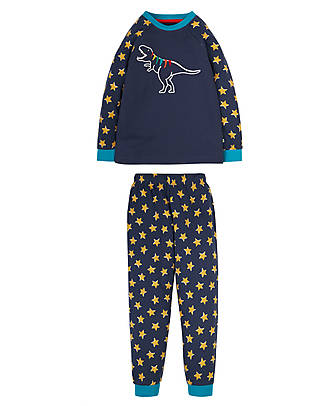 Frugi Jamie Jim Jams - Indigo Stars & Dino - A day in the City - Organic Cotton Pyjamas