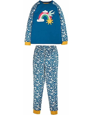 Frugi Jamie Jim Jams - Loch Blue Bloom/Rainbow - Organic Cotton Pyjamas