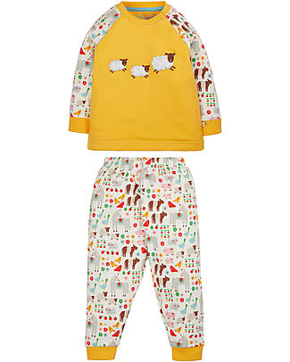 Frugi Jamie Jim Jams Pyjama - Soft White Farm/Sheep - Organic Cotton Pyjamas