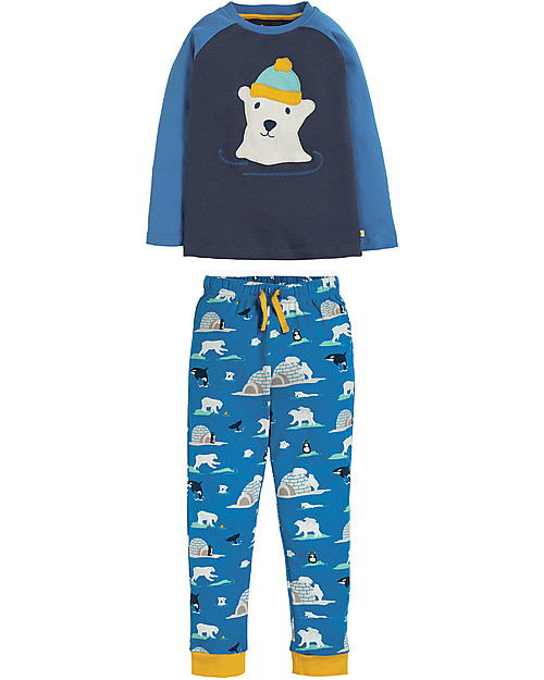 Frugi Jamie Jim Jams, Space Blue/Polar Bear - Organic cotton Pyjamas