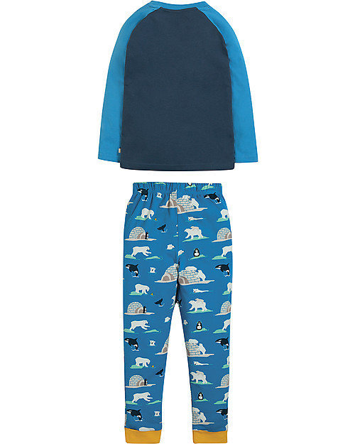 Frugi Jamie Jim Jams, Space Blue/Polar Bear - Organic cotton Pyjamas