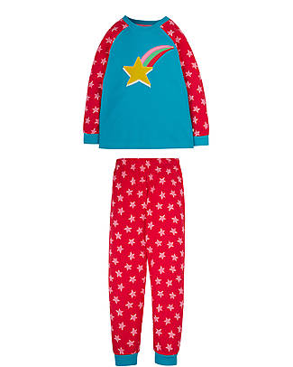 Frugi Jamie Jim Jams - True Red Stars & Star - City Dogs - Organic Cotton Pyjamas