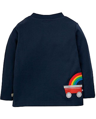 Frugi Joe Applique Sweatshirt - Indigo/Train - Organic Cotton Long Sleeves Tops