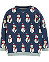 Frugi Jolly Knitted Jumper, Space Blue/Snowmen - Organic Cotton Jumpers