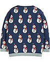 Frugi Jolly Knitted Jumper, Space Blue/Snowmen - Organic Cotton Jumpers
