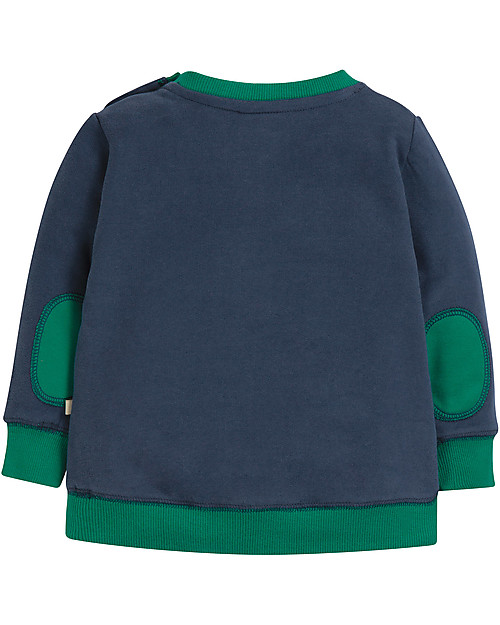 Frugi Jump About Jumper, Space Blue/Crocodile - organic cotton Sweatshirts