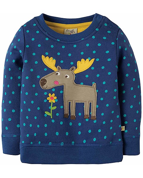 Frugi Jump About Jumper, True Blue Hail/Moose - organic cotton Sweatshirts