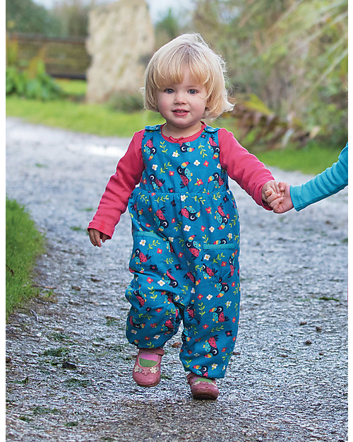 Frugi Katie Dungarees - Toucan Print - 100% Organic Cotton Dungarees
